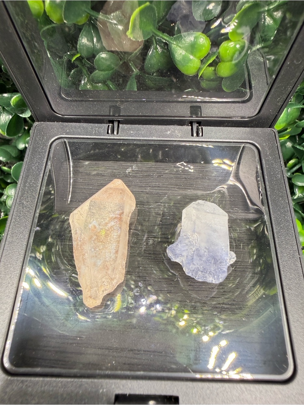 2 Natural Dumortierite Specimens in Display Box